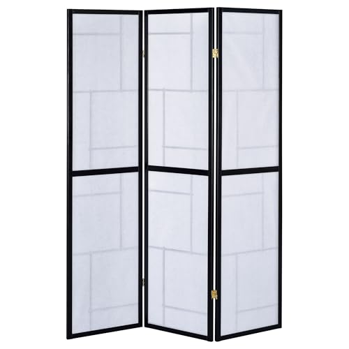 Solid Wood 70-Inch 3-Panel Folding Shoji Screen Room Divider H648