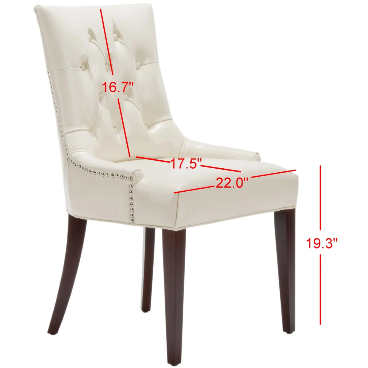 Tufted Chair Nickel Nail Head Cream U72137