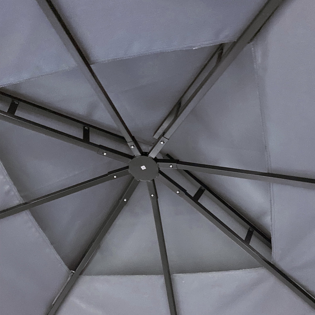 Gray Gazebo Canopy With Curtains Z407964