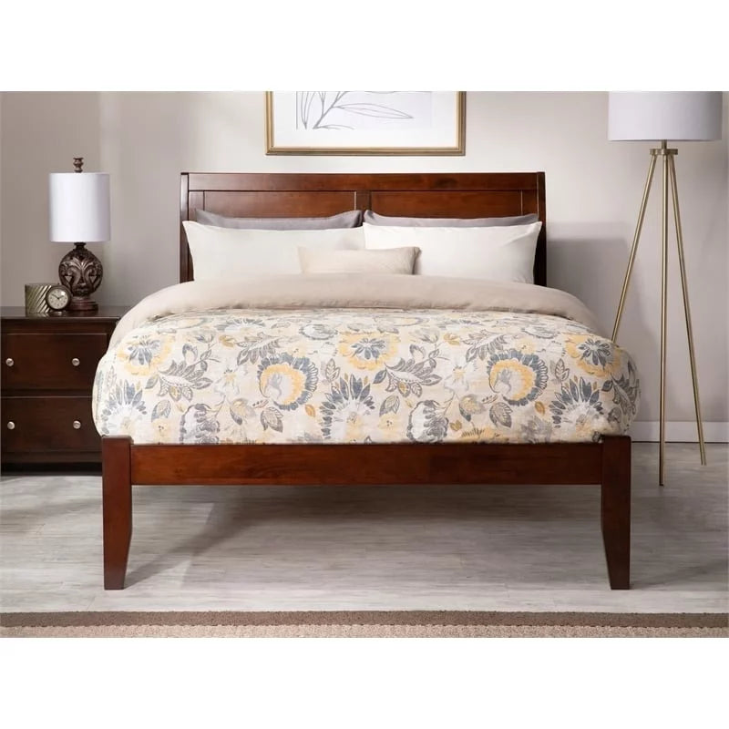Solid Wood Queen Platform Bed in Walnut S904