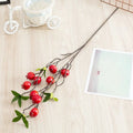 9 Heads Artificial Pomegranate Branch with Leaves Q925