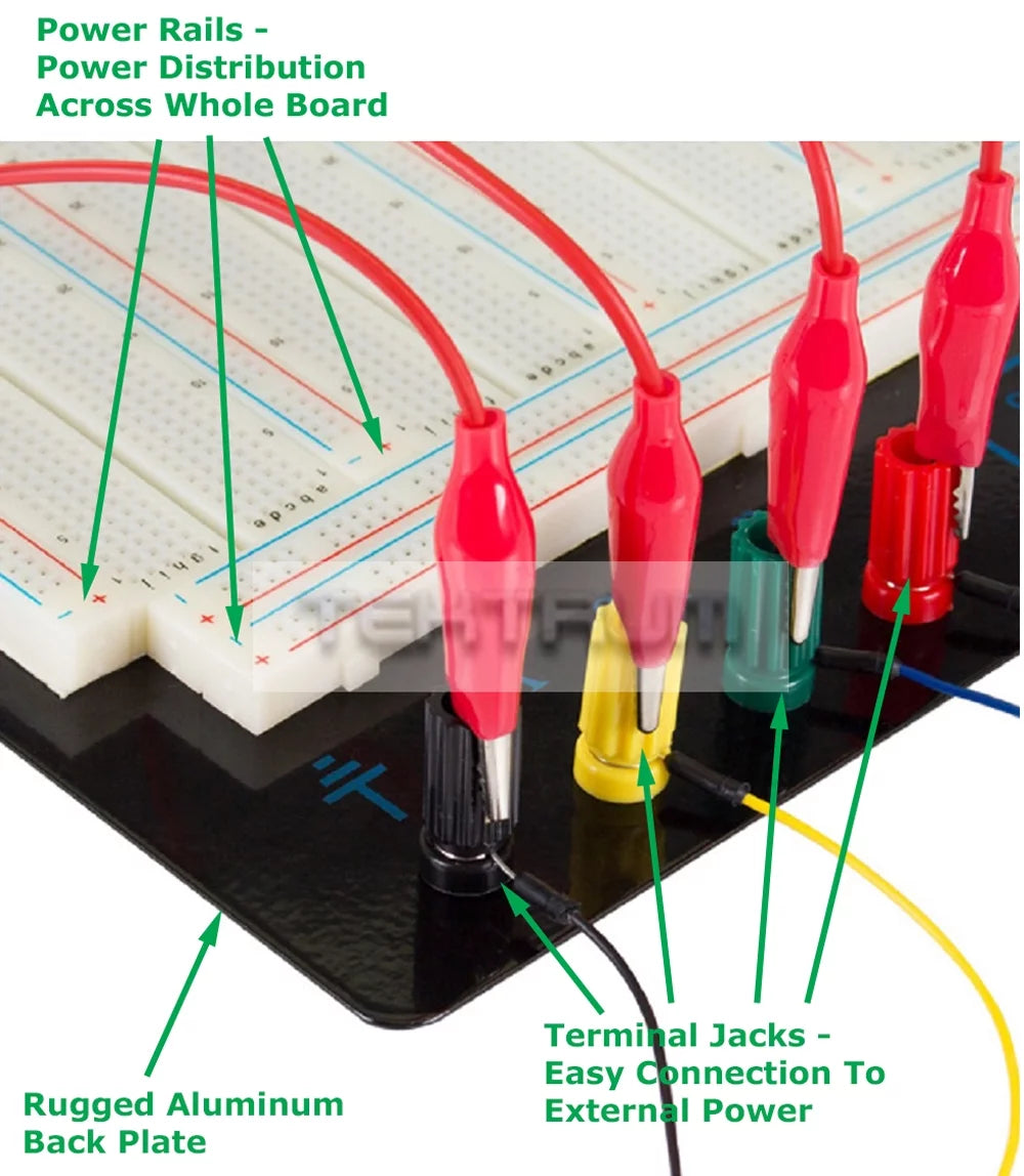 Externally Powered Solderless Breadboard with Jumper Wires and Power Module O260