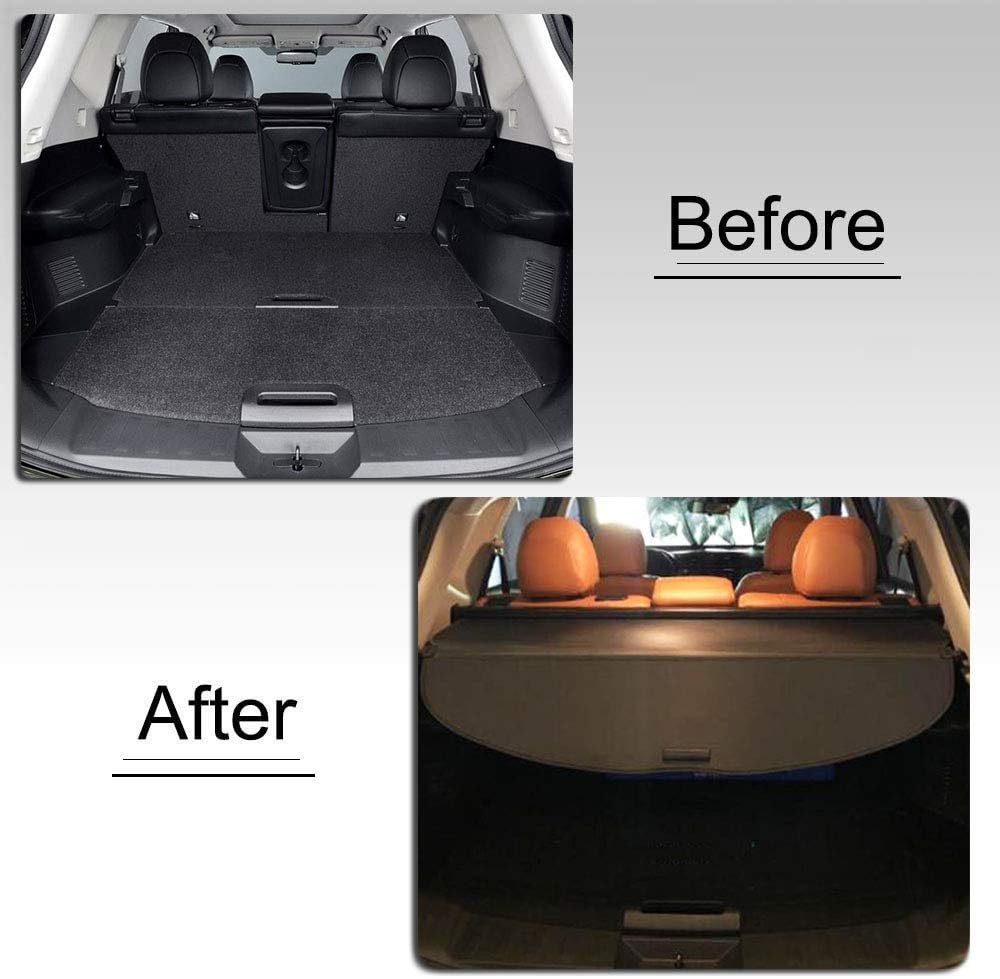 Cargo Cover for 2014-2020 Nissan Rogue Black Retractable Trunk Shade Pack of 2 V125