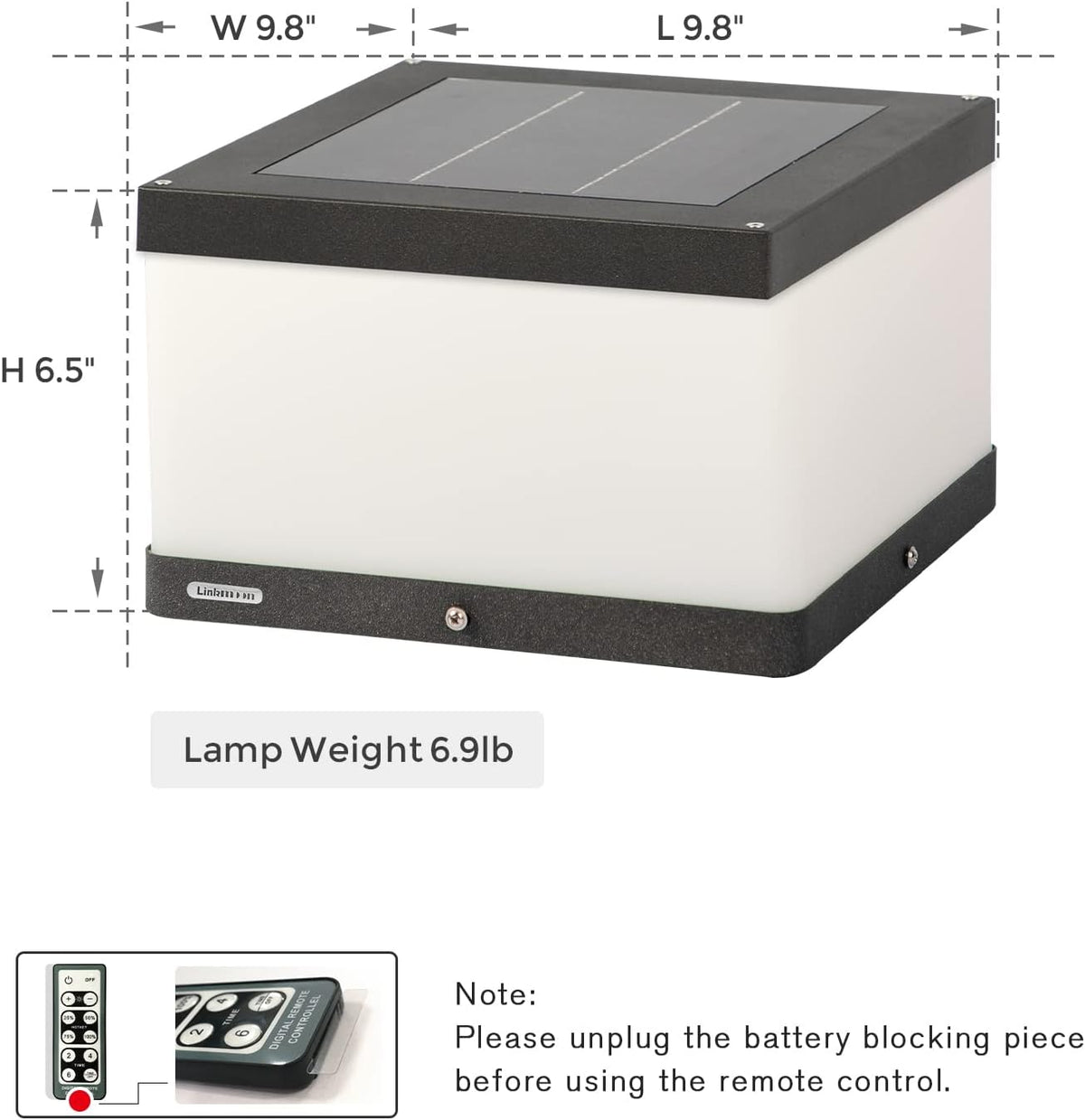 Outdoor Solar Post Cap Light with Waterproof IP54 Y318748