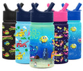 14oz Insulated Stainless Steel Water Bottle with Straw Lid Q3479