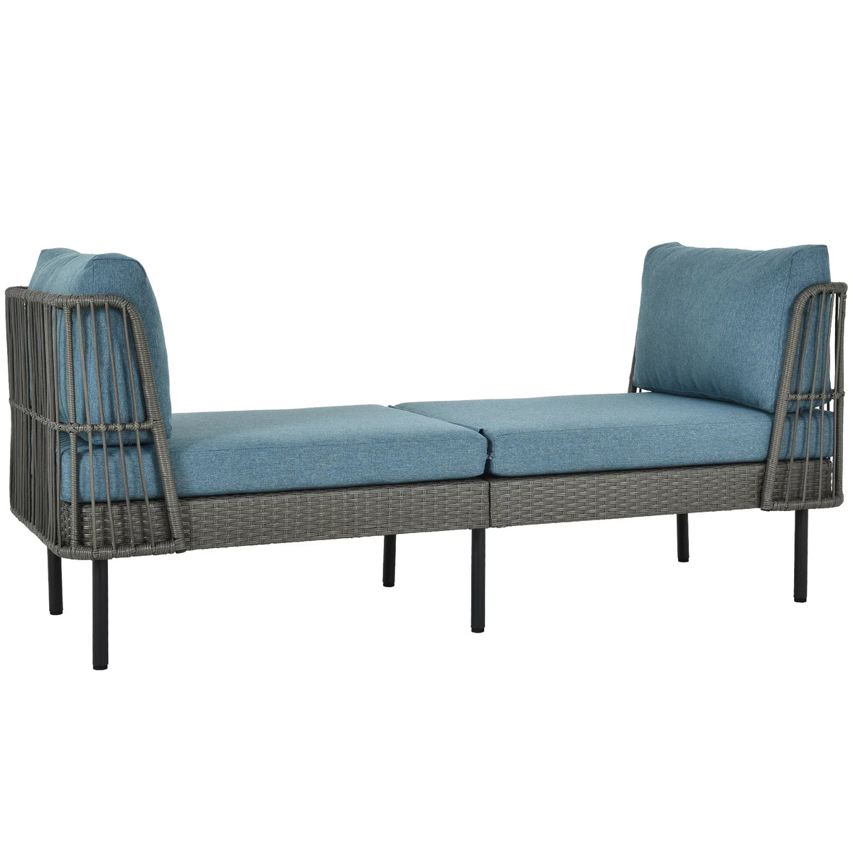 74in Wicker Outdoor Daybed with Cushion O414