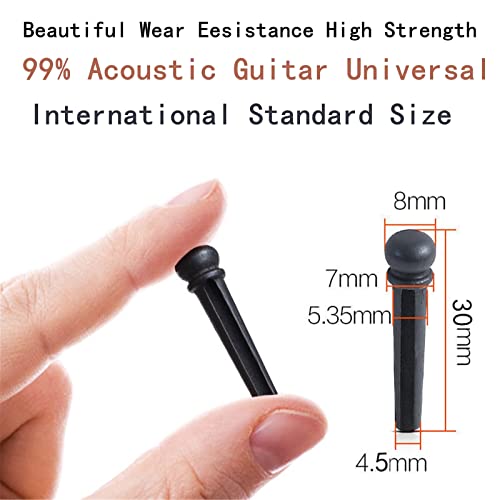 Acoustic Guitar Bone Bridge Saddle with 6pcs Abalone Dot Bridge Pins and Pins Puller D8199