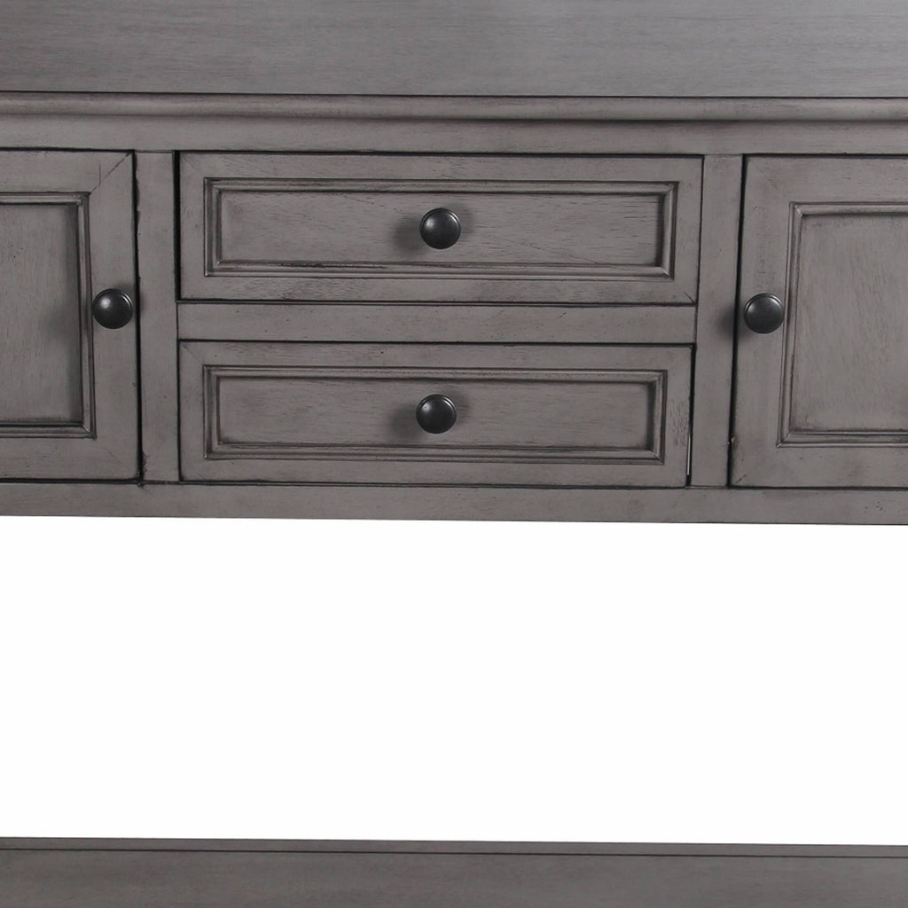 Gray Wooden Sideboard with 2 Drawers and 2 Door Cabinets D5793