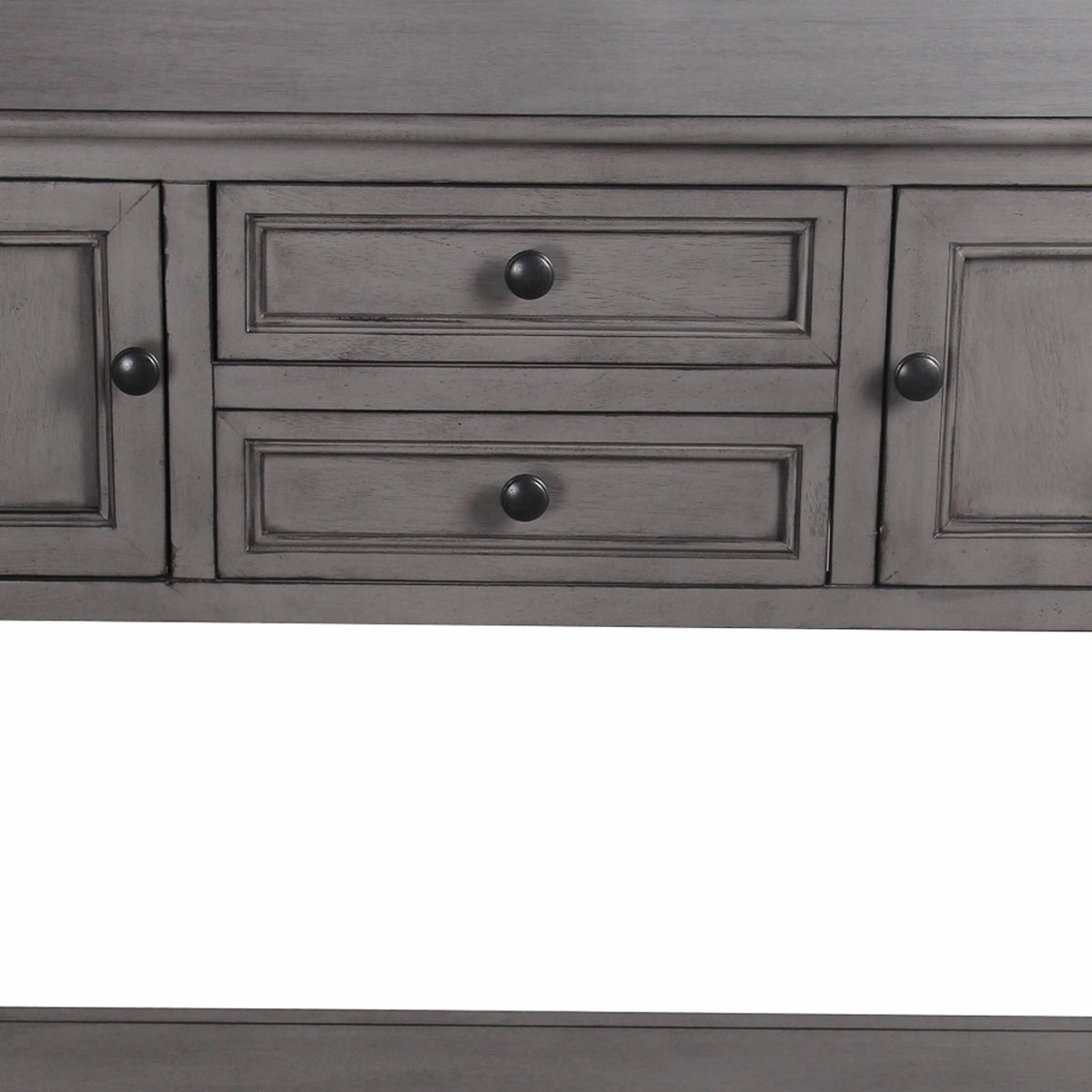 Gray Wooden Sideboard with 2 Drawers and 2 Door Cabinets D5793
