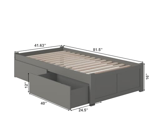 Platform Bed with Footboard & Storage Drawers Y452