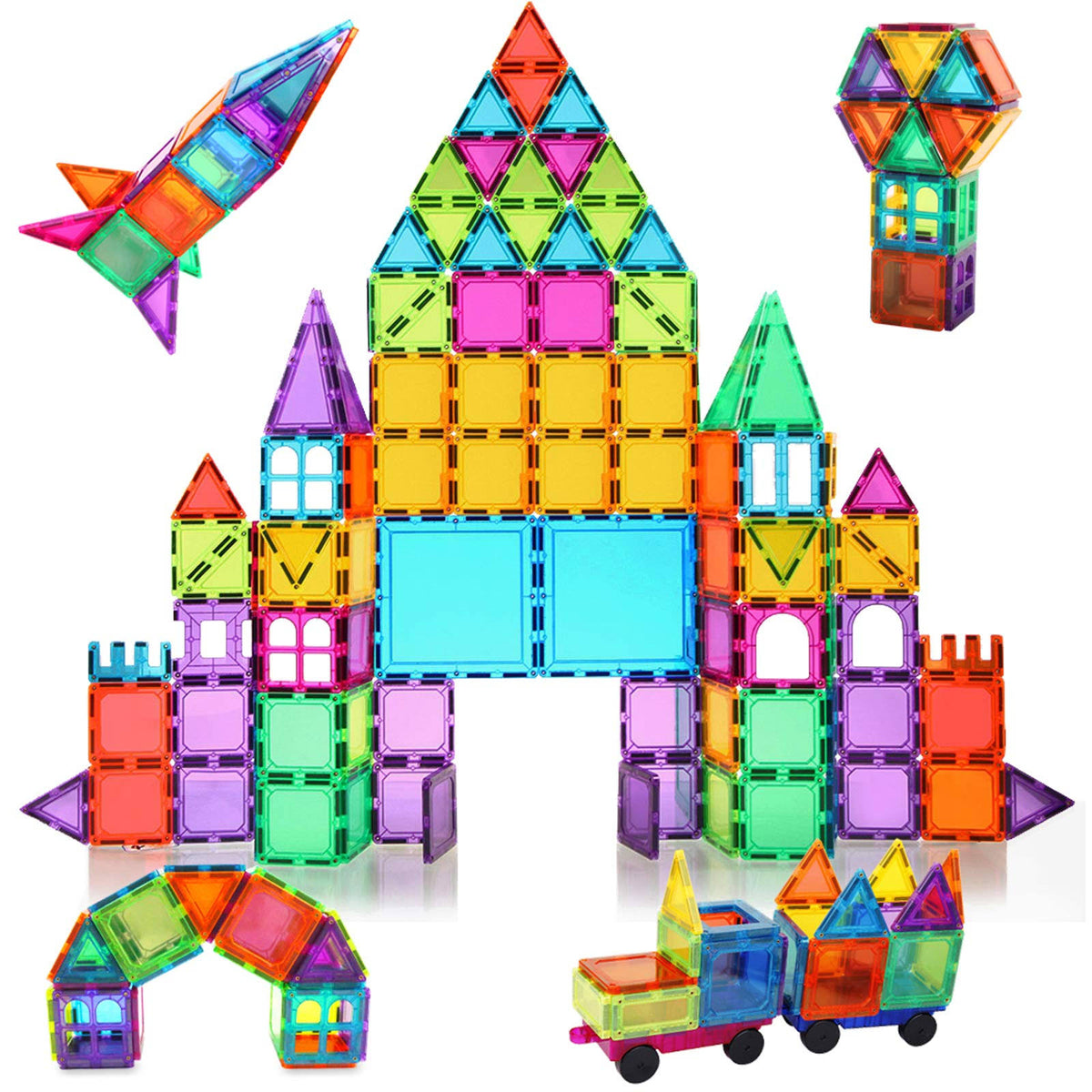 120 Pcs Magnetic Building Blocks with 2 Car Z3086