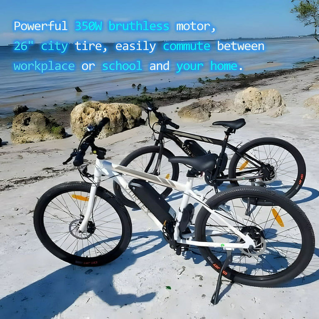 Black 26 In. 36 V 350 W 12.5 AH 7 Speed Electric Bike I670