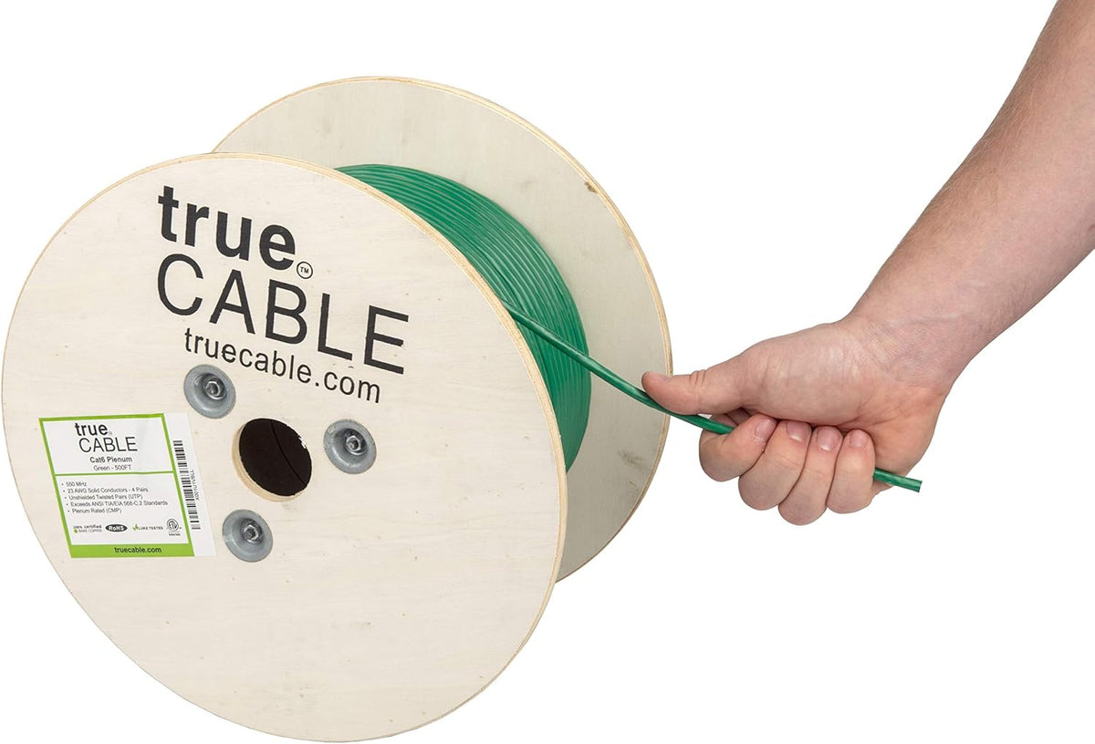 White Cat6 Plenum 500ft Bare Copper Ethernet Cable Q187910