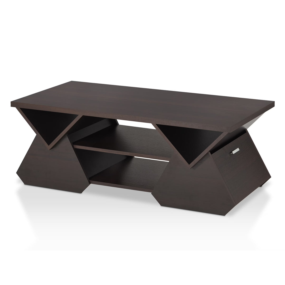 Espresso Wood Storage Coffee Table Q481