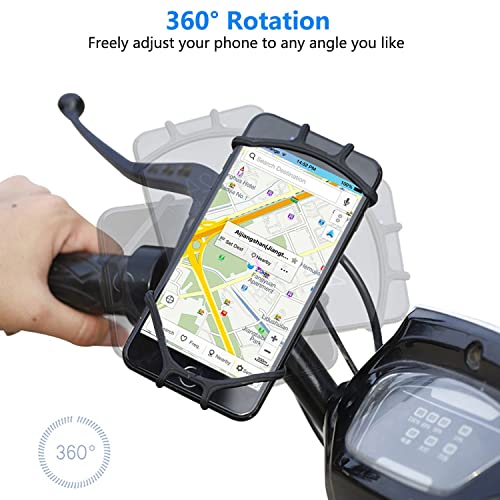 2 Pack Universal Bike Phone Mounts, 360 Rotation Silicone Holders T70223