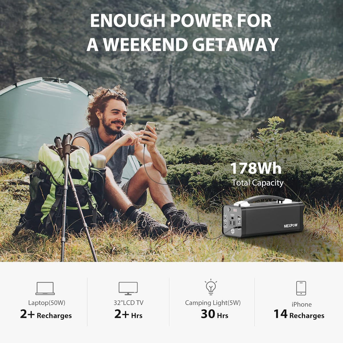 178Wh Portable Power Station with AC Outlet T71819