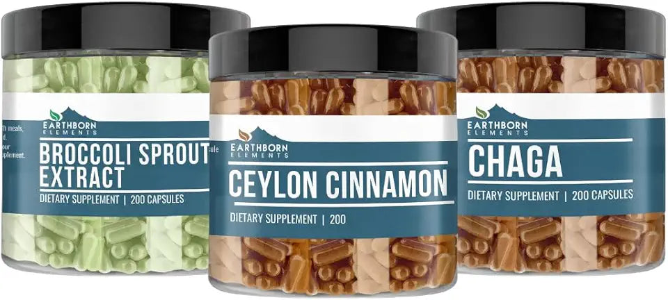 Ceylon Cinnamon, Broccoli, & Chaga Mushroom Capsule Bundle I986