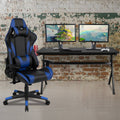Black Reclining Gaming Chair Set with Cup Holder and Headphone Hook Y874