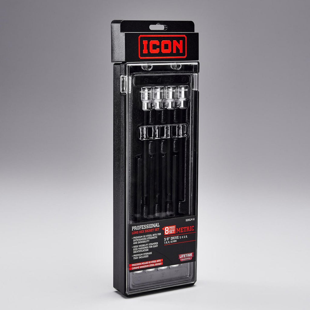 3/8 in. Drive Metric Long Hex Bit Socket Set, 8 Piece J2273