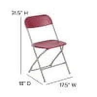 Set of 10 Red Stackable Folding Plastic Chairs C886