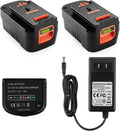 2Pack 3.0Ah Lithium Replacement Battery for Black and Decker 18 Volt Battery W117