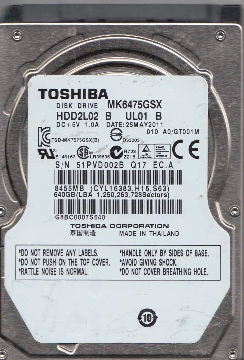 640GB SATA 2.5 Hard Drive R13286