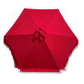 Red 9ft 6 Ribs Replacement Umbrella Canopy with Fringed Valance M273496