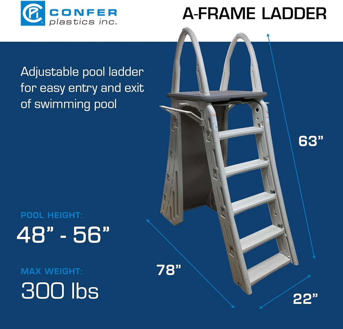 Adjustable A Frame Safety Ladder with Step Barrier A35837
