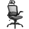 Mesh Executive Chair High Back with Adjustable Headrest and Padded Flip-Up Arms X111