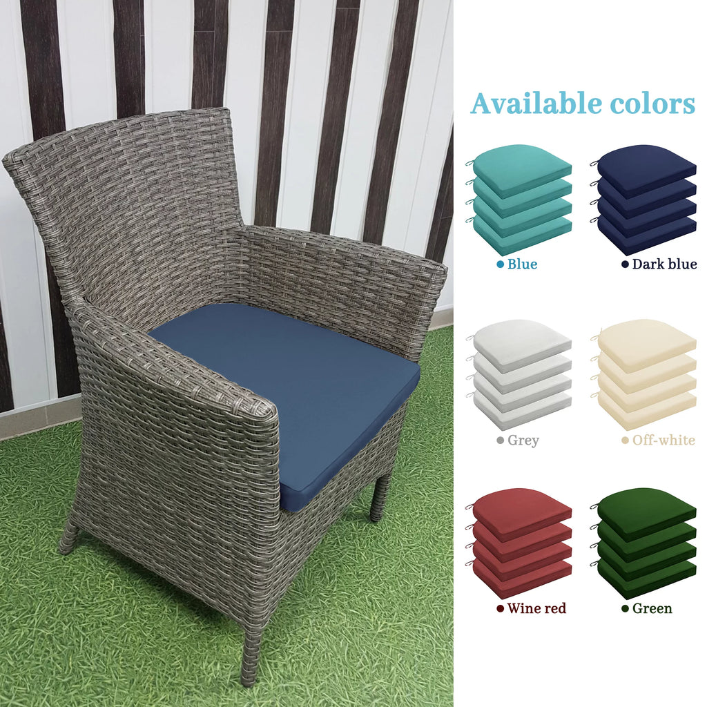 Waterproof Outdoor Seat Cushions Set of 4 Navy Blue R81428