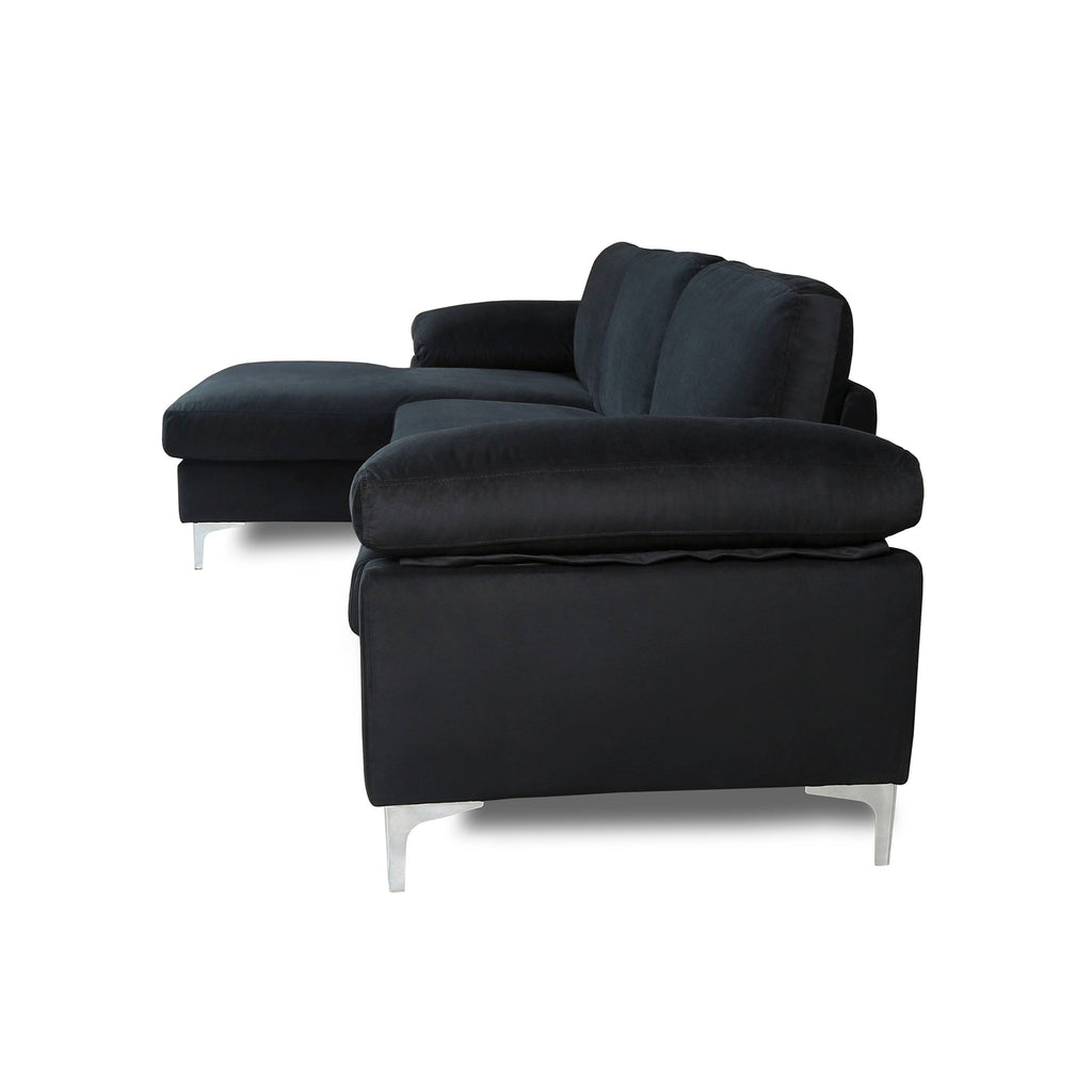 Velvet Modular Sofa Black Purple Reversible D82109