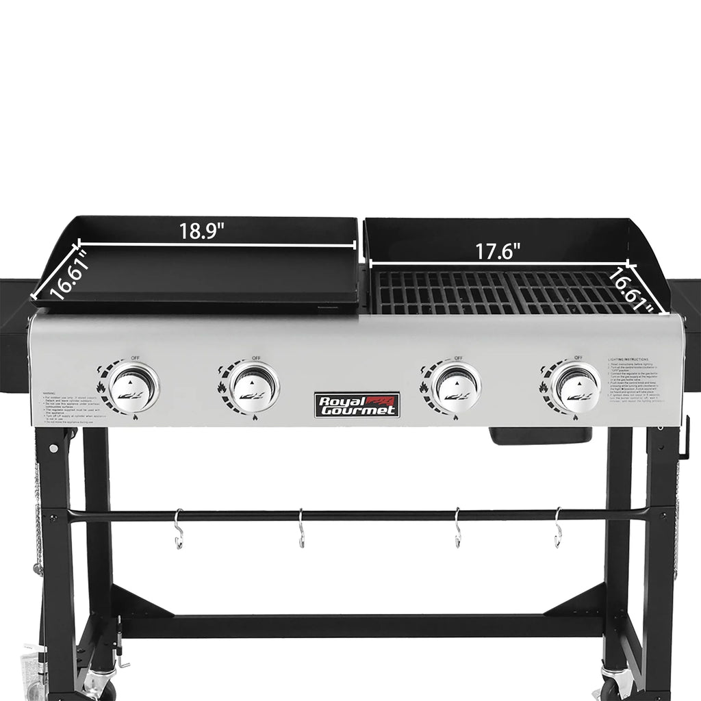 4-Burner Gas Grill and Griddle with Cover H688
