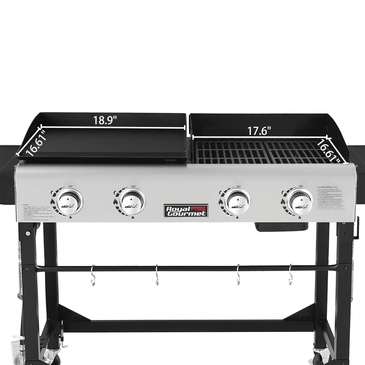4-Burner Gas Grill and Griddle with Cover H688