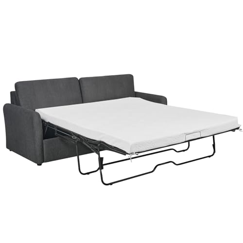 86.6" Queen Sleeper Sofa with Pullout Bed in Dark Grey Y77742