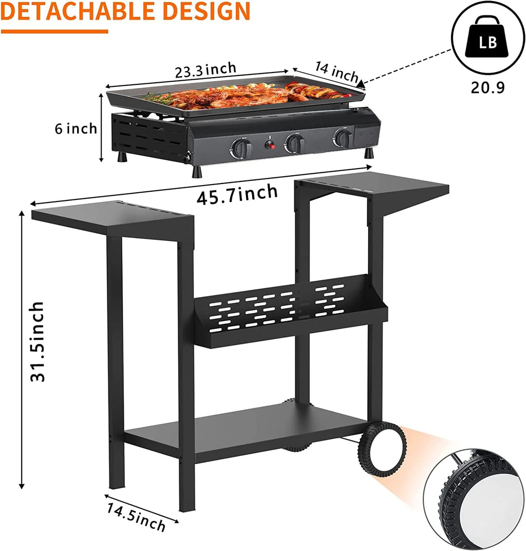 3 Burner BBQ Propane Gas Grill, Stainless Steel, Black A38720