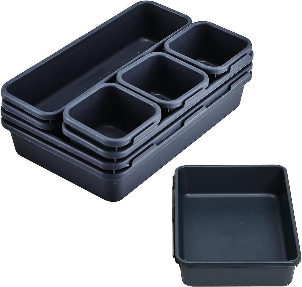 8 PCS Clear Plastic Drawer Organizer Trays Q7976