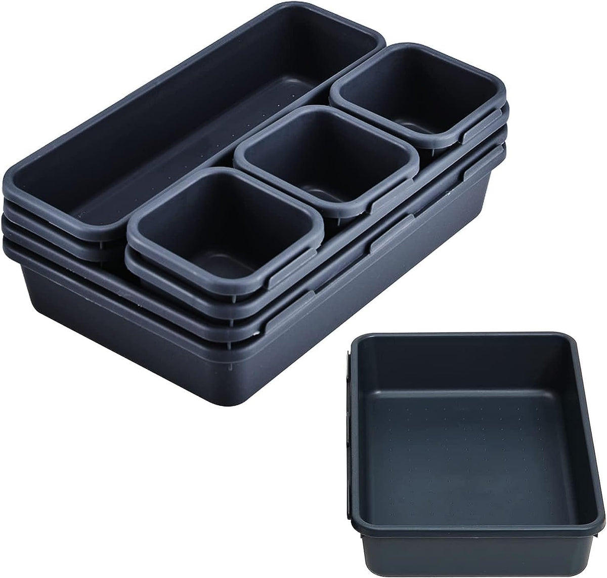 8 PCS Clear Plastic Drawer Organizer Trays Q7976