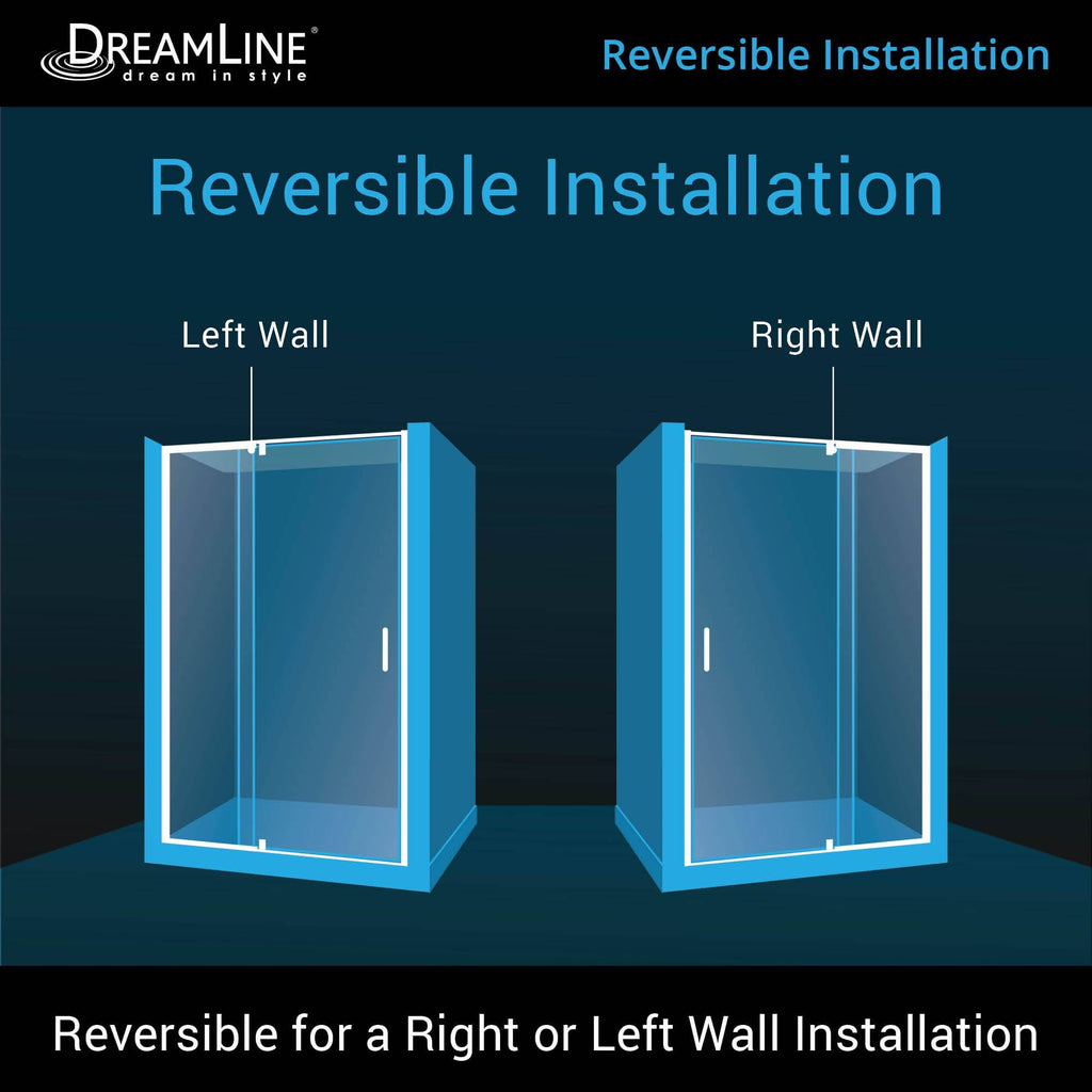 Semi-Frameless Pivot Shower Door in Chrome C57096