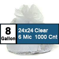 Clear 20-30 Gallon High Density Trash Bags, 500 per Case, 16 Microns Y891101