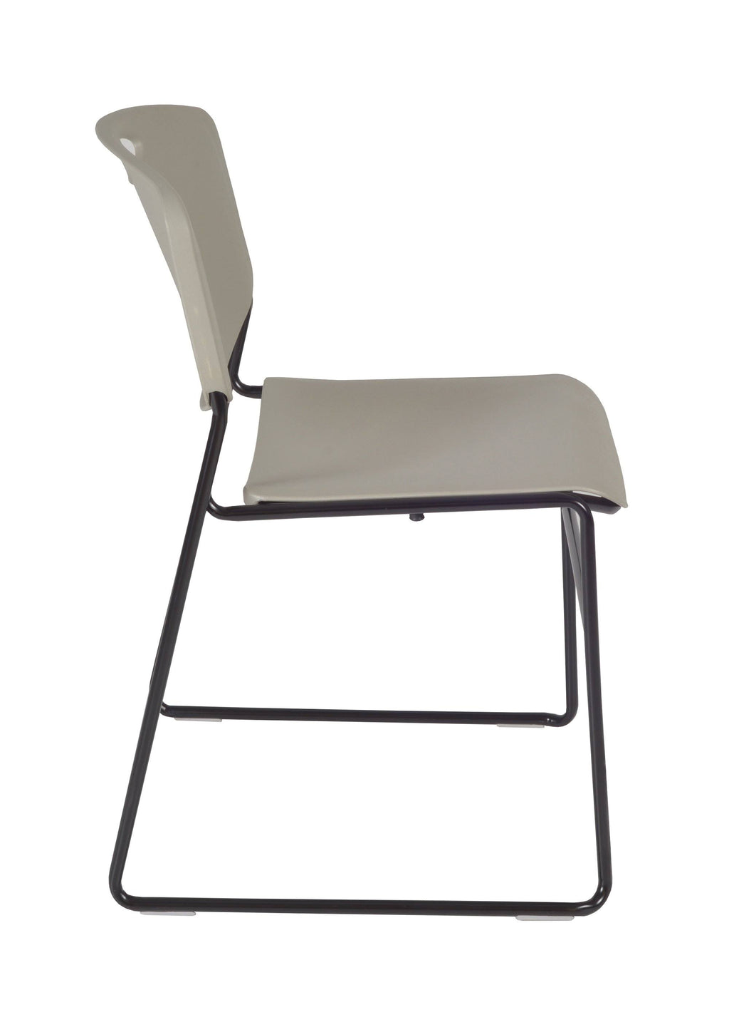 Cherry Square Breakroom Table & 4 Grey Stack Chairs A6038