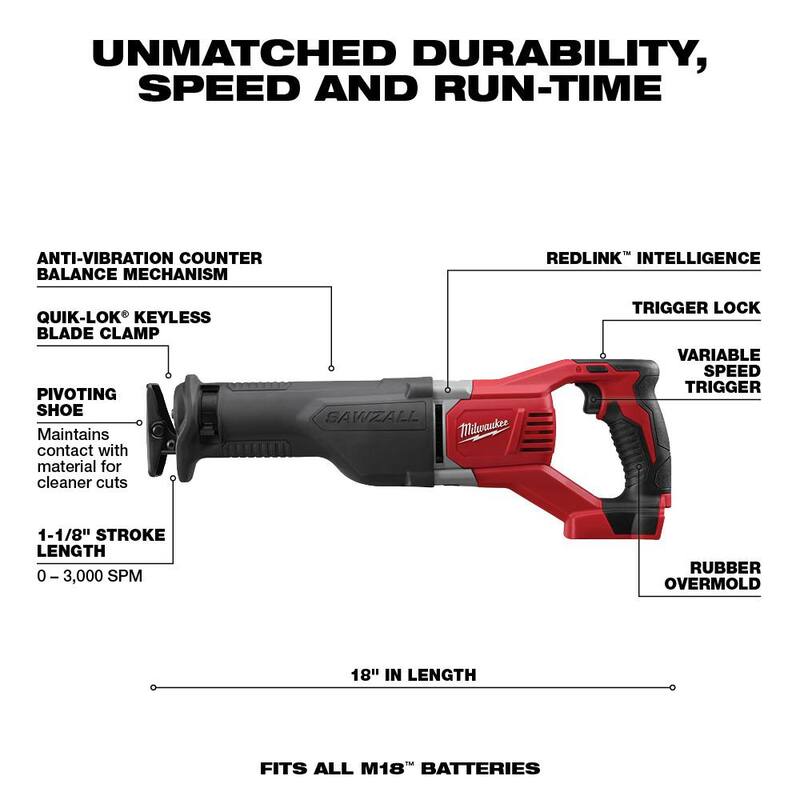 18V Cordless Reciprocating Saw with Two 3.0Ah Batteries L553278