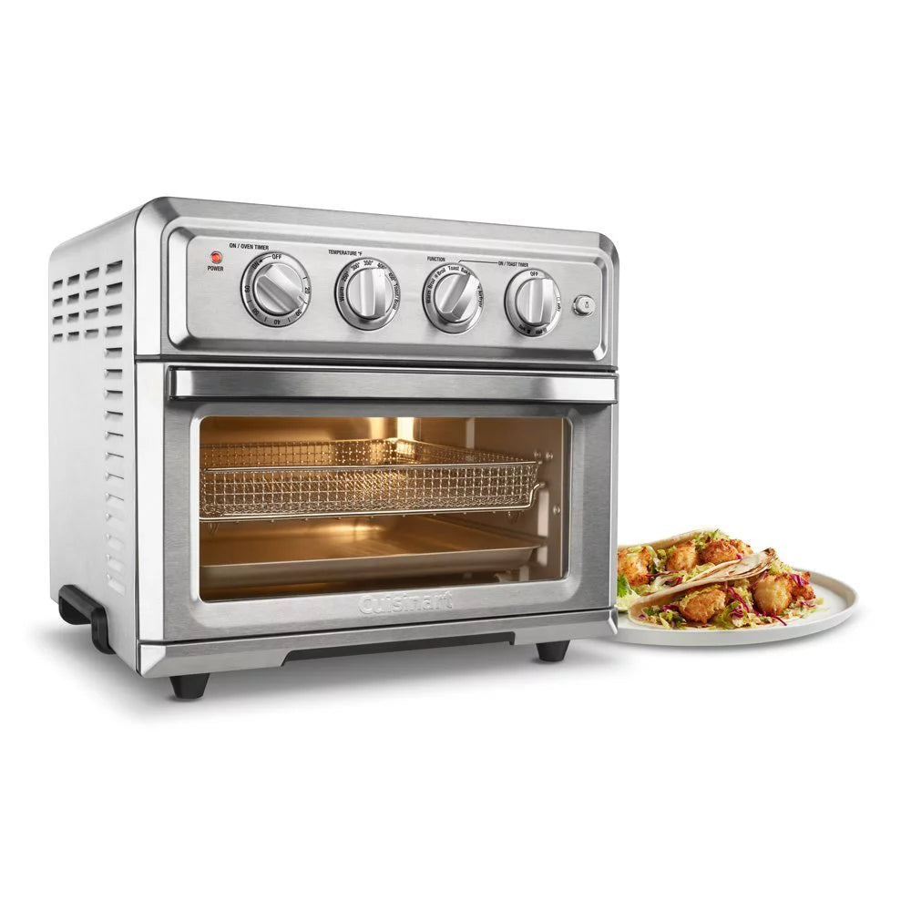 Silver Convection Toaster Oven Air Fryer with Mini Food Processor, 5-Pieces Knife Set, Cutting Board and Safety Gloves L6444