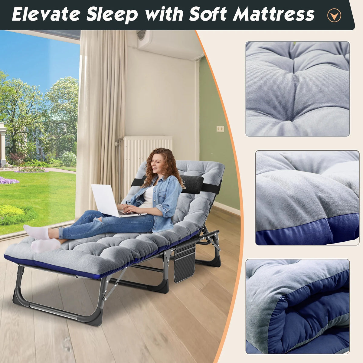 Folding Bed with Mattress and Carry Bag Q8016