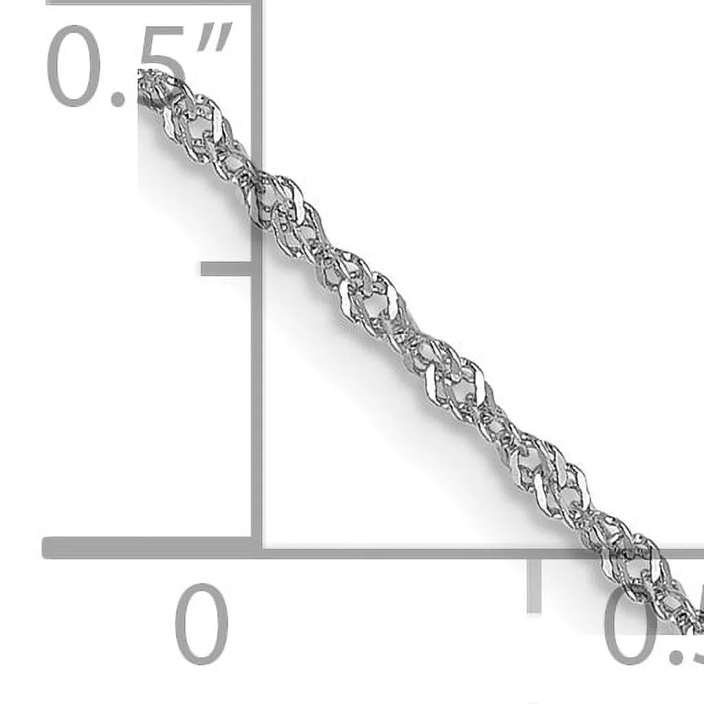 10K White Gold Ultra-thin Chain Necklace 18 Inches B72771