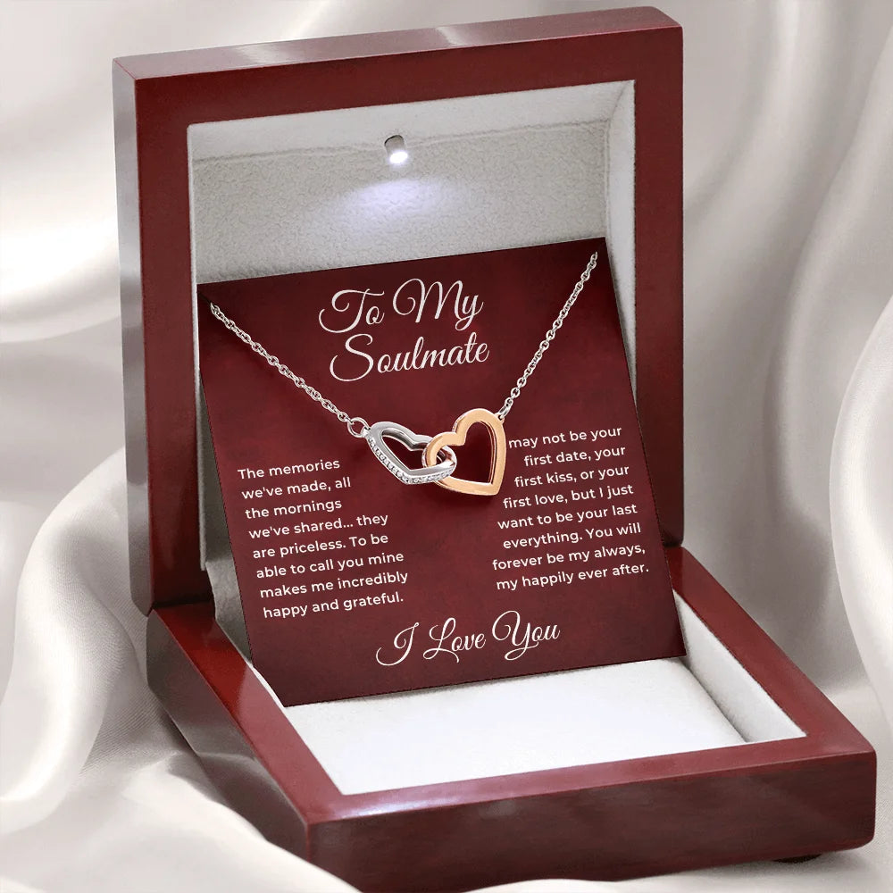 Interlocking Hearts Pendant Necklace S652