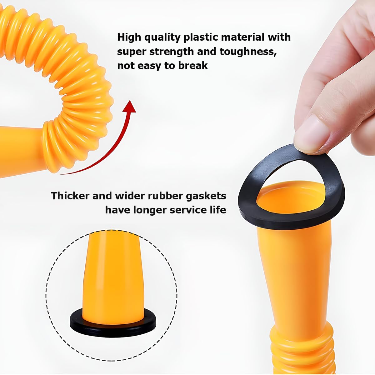 Gas Can Spout Replacement Kits, Flexible Gas Can Nozzle with Screw Collar Caps, Spout Sealing Cap, Rubber Gasket, Replacement Vent Caps J419