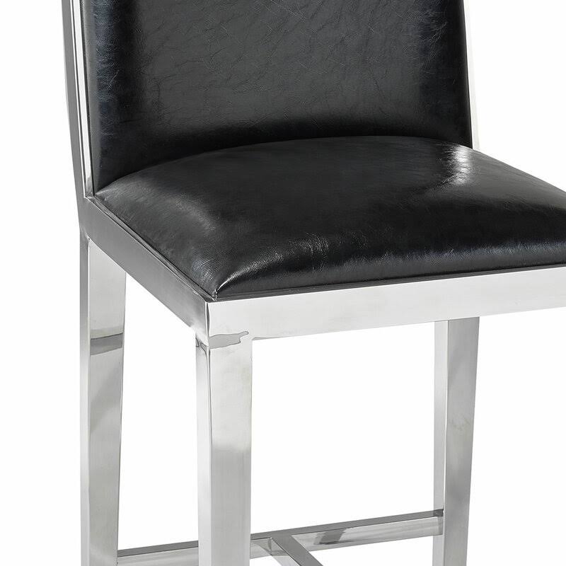 Faux Leather Counter Stool in Black V90145