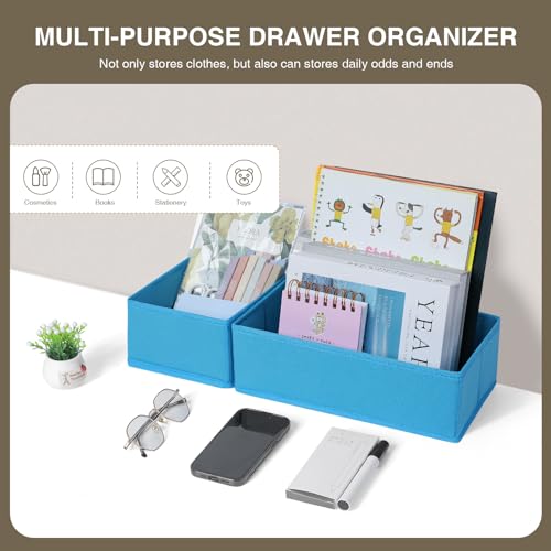 Set of 4 Light Grey Fabric Drawer Organizer Q94216