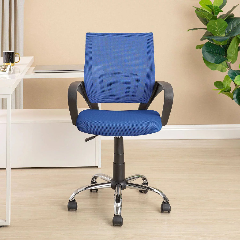 Blue Mesh Adjustable Office Chair with Lumbar Support T389