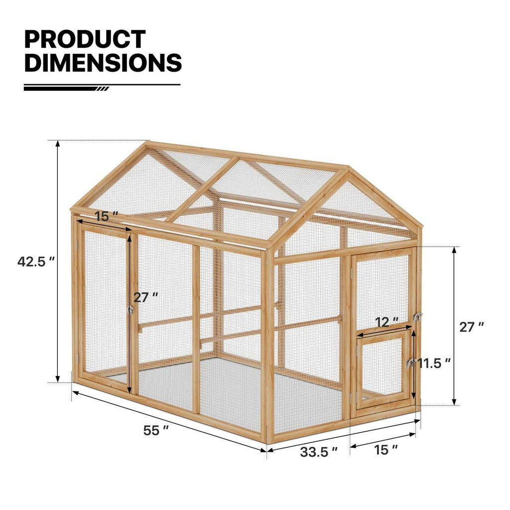 Large Outdoor Chicken Coop with Roosting Rods W478